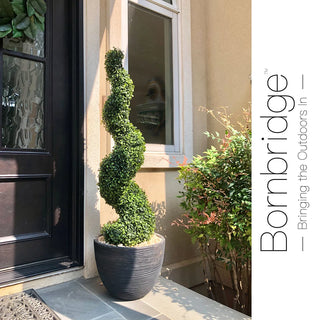 4' Artificial Boxwood Spiral Topiary Tree