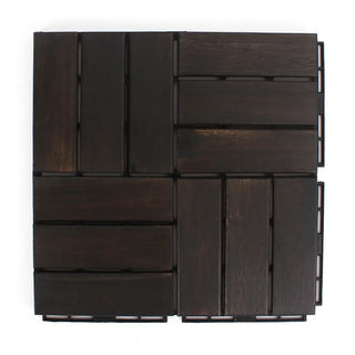 Ebony Checkered Wood Deck Tiles