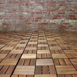 Oiled Acacia Checkered Deck Tiles