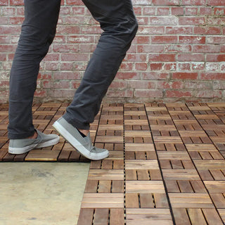 Oiled Acacia Checkered Deck Tiles