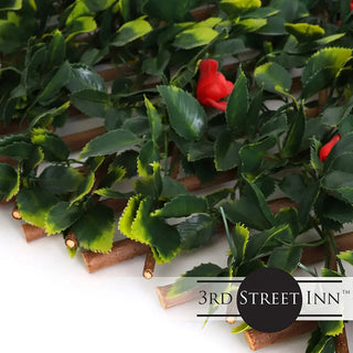 Red Rose Rattan Greenery Trellis