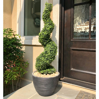 4' Artificial Boxwood Spiral Topiary Tree