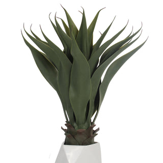 Artificial Agave - White Planter